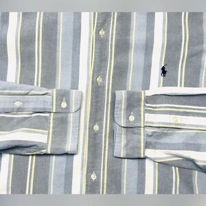 Polo Ralph Lauren Classic Fit Button Down Blue & Gray Long Sleeve XXL EUC